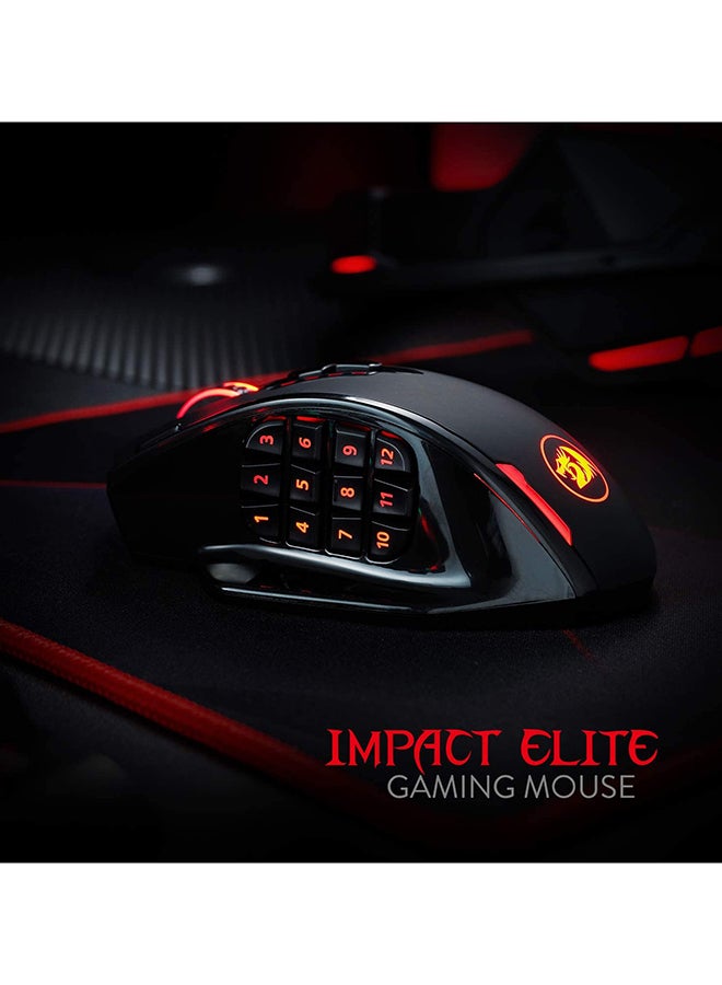 Redragon M913 Impact Elite Wireless & Wired Gaming Mouse – 16,000 DPI Pixart 3335 Sensor, 16 Programmable Buttons (12 Si