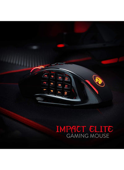 Redragon M913 Impact Elite Wireless & Wired Gaming Mouse – 16,000 DPI Pixart 3335 Sensor, 16 Programmable Buttons (12 Si