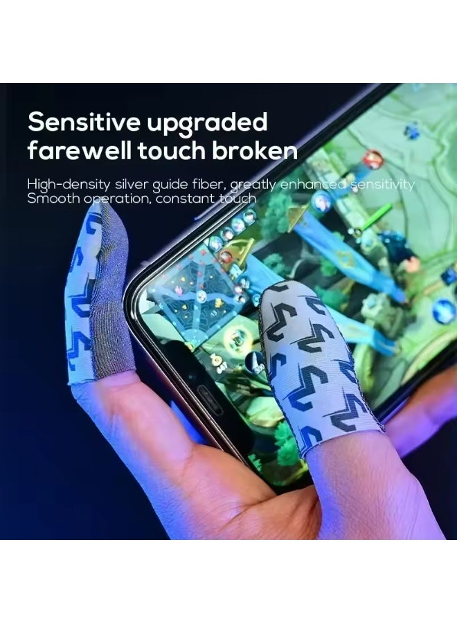 Premium Gaming Finger Sleeves – Silver Fiber Anti-Sweat & Anti-Slip Mobile Gaming Thumb Gloves, High-Sensitivity Touchsc