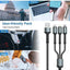3 in 1 Fast Charging Cable 3.4A, LC93 1.2m USB to Type-C, Lightning & Micro Connectors, Durable PVC Design for Quick Cha