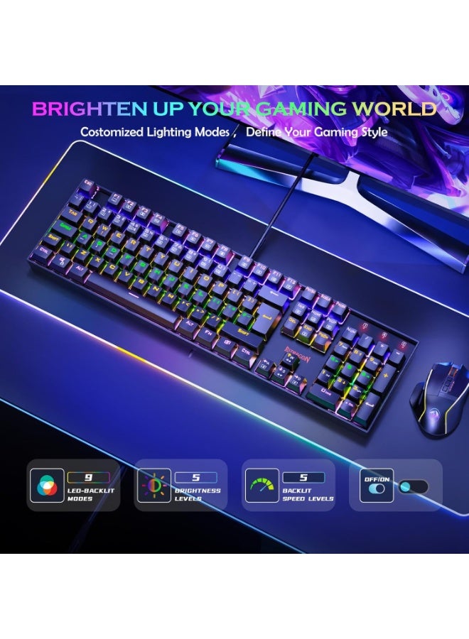 كيبورد ريدراجون K551-KR بسويتش أحمر مضاء بـ RGB