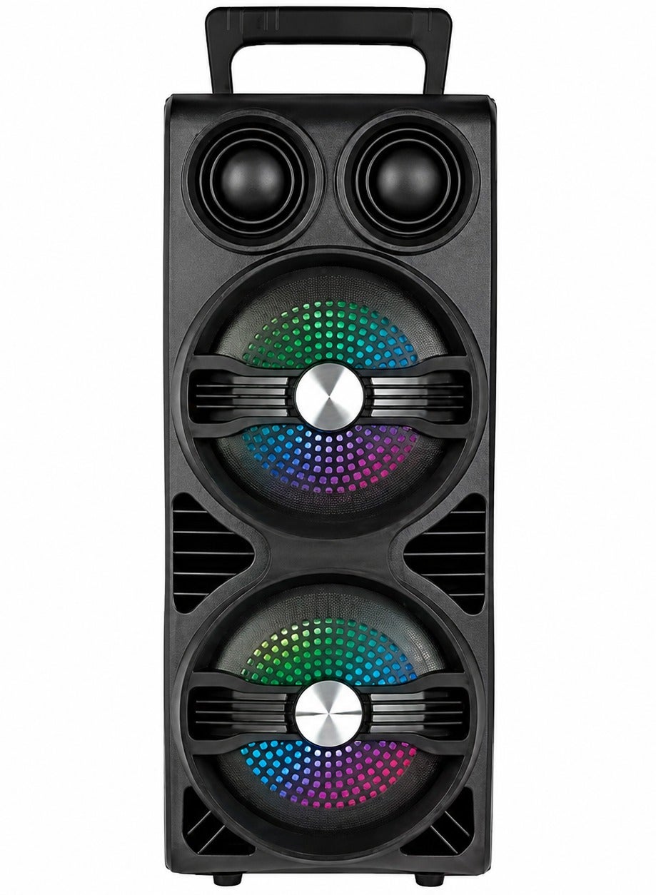 GT-442 Portable Bluetooth Speaker, Dual 4-Inch Wireless Party Speaker, 10W Powerful Stereo Sound, 1200mAh Rechargeable B