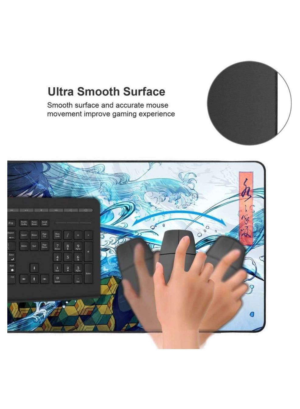 Anime Sword Gaming Mouse Pad , Large Extended Keyboard and Mouse Mat for PC , Non Slip Desk Mat | 800× 300×3 mm,
