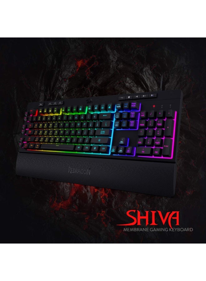 K512-RGB-1 104 Keys Replacement Keycaps Set with Multimedia Keys for Mechanical Keyboard, Premium Black PBT Keycaps for 