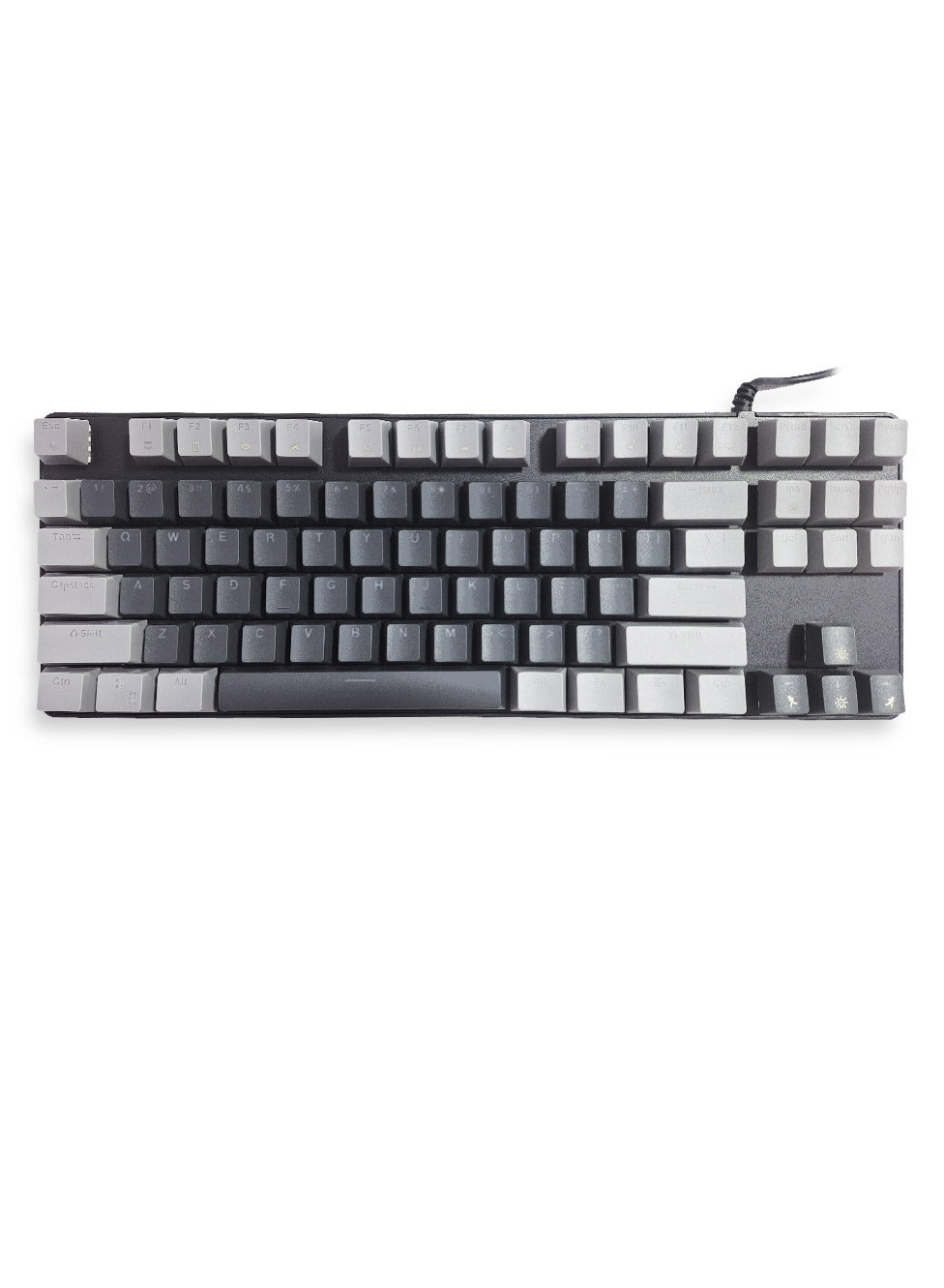 JeDEL Mechanical Gaming Keyboard, model KL-103 for computer and lap top (black/gray) RGB Full size with 87 key, cable USB Speed interface , blue switch, adjustable height in to give comfort to the hand while playing