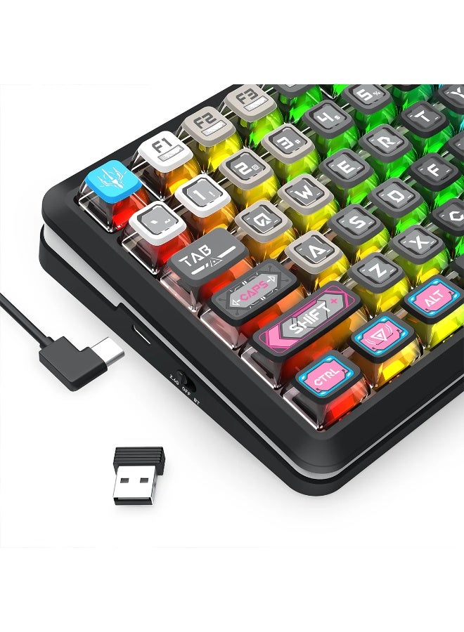 Wireless Mechanical Keyboard K708MC RGB FLEKACT Pro 82 Keys 75% Gasket Mounted RGB Backlit, with LCD Screen, Gasket Moun