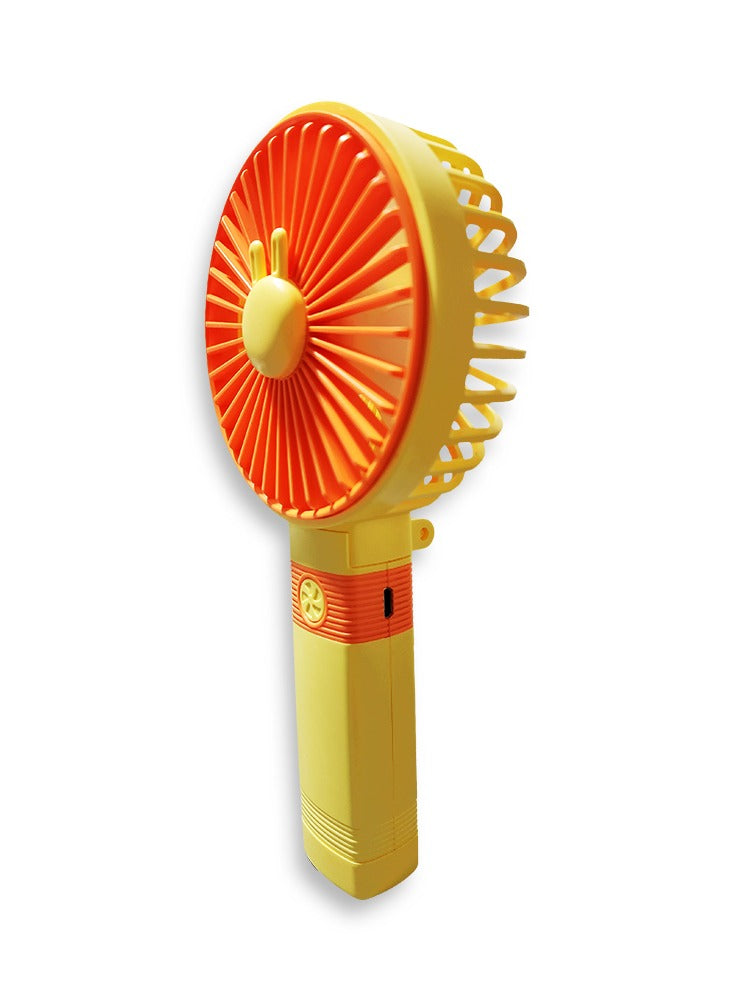 Portable Mini Fan USB Rechargeable Cute 5000MAH Small Electric Fan For School With Phone Holder , SQ2195 Orange