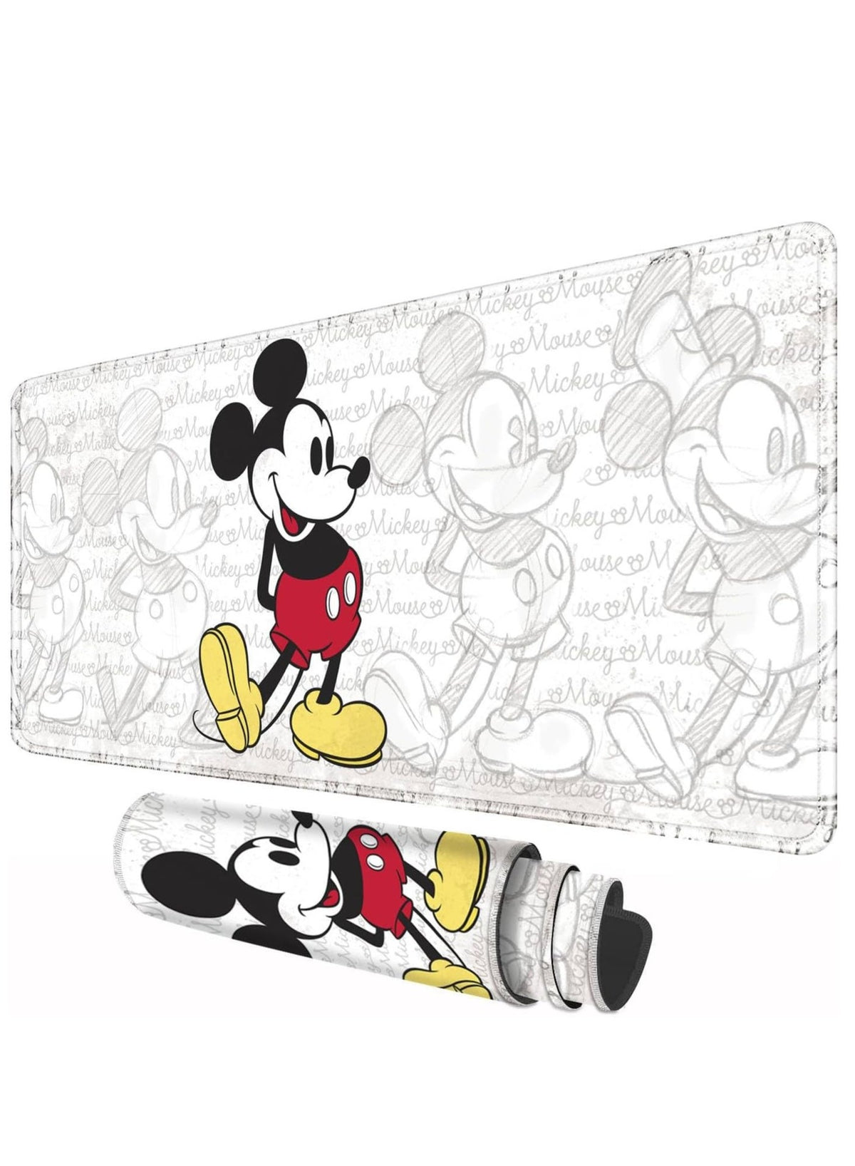 Cute Sketch Design Mouse Pad Stitched Edges Anti-Slip Rubber Mouse Pad Fun Table Mat for Gaming and Gifts (30cm x 70cm x