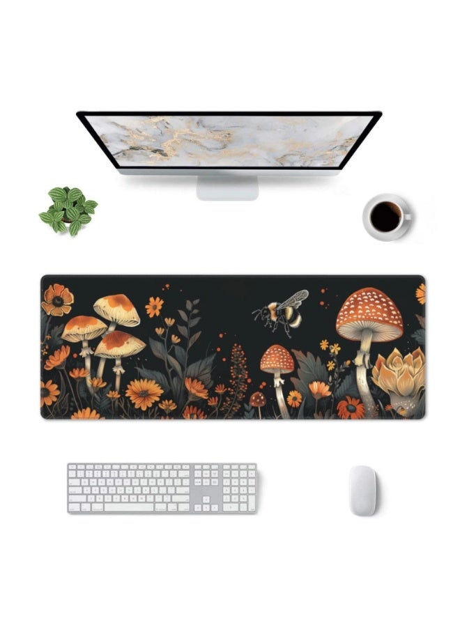 Large gaming mouse pad, 70 x 30 cm, mushroom-shaped design, waterproof surface and durable design, suitable for use on t