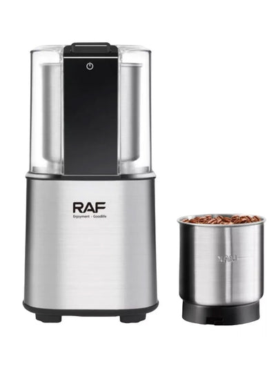 RAF Electric Coffee Mill Portable Grinder R-7130 Silver Color