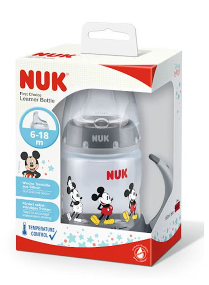 NUK First Choice Temperatue Control Learner Bottle 150ml Mickey Mouse, Assorted