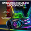 X22 RGB Gaming Headphones, Over-Ear Headset with Microphone, Noise Reduction, Volume Control, LED Light, Durable & Comfo