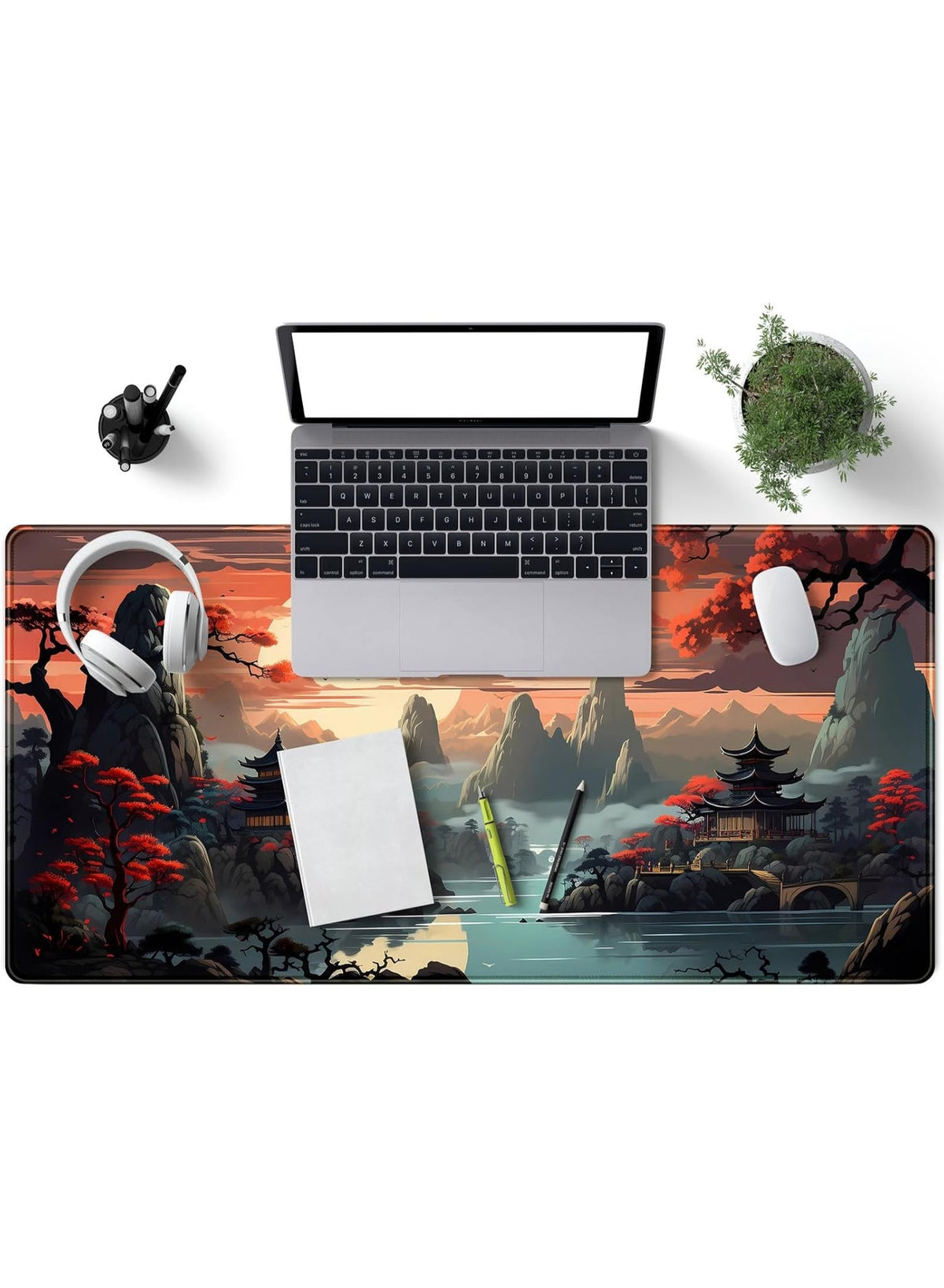 Japanese Sunset Desk Mat Large Mouse Pad Big Desk Pad Japan Extended Gaming Mousepad Large Computer Laptop Keyboard Mat 