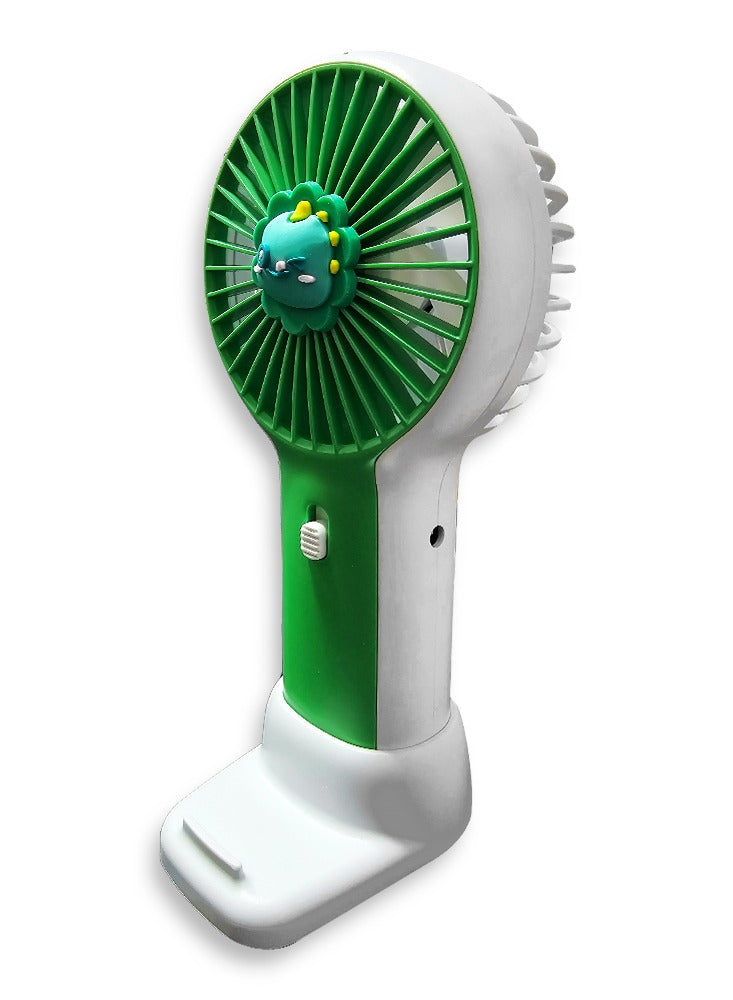 Portable Mini Fan USB Rechargeable Cute 1.5W Small Electric Fan For School  ( Green )