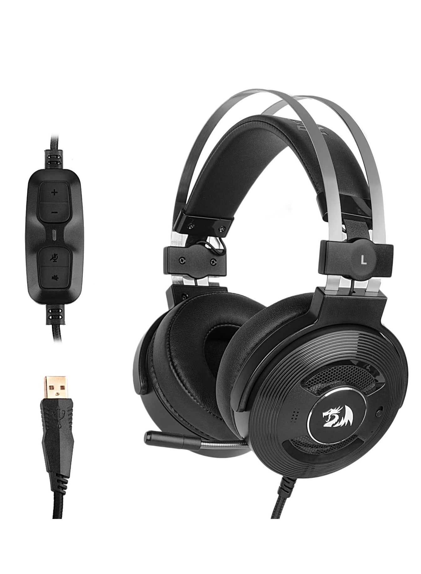 سماعة جيمنج REDRAGON H991 صوت 7.1 Surround عزل ضوضاء ANC أسود