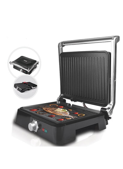 JAMAKY Italy Electric grill with Italian technology for delicious barbecue meals, 2800-watt ,JMK2018 , Convenient and easy-to-use , features a non-stick coating, adjustable temperature settings, and a drip tray. Allows 90 degrees and 180 degrees heating