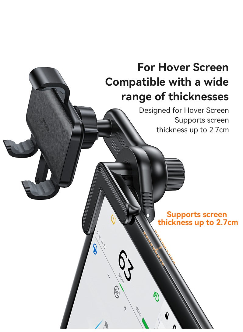 Yesido Phone mount for car floating screen phone clamp holder 360 Rotation Adjustable Three-point stabilized clamping Hover Screen Snap-on Press Clip Phone Holder.