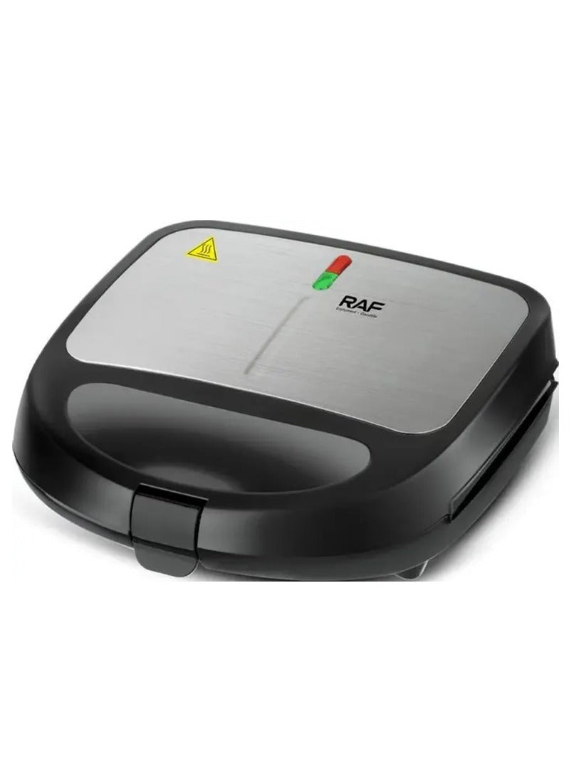 RAF Multi-Purpose Sandwich Maker with 6 Slots Non-Stick 850W, Model R.541, Black/Silver