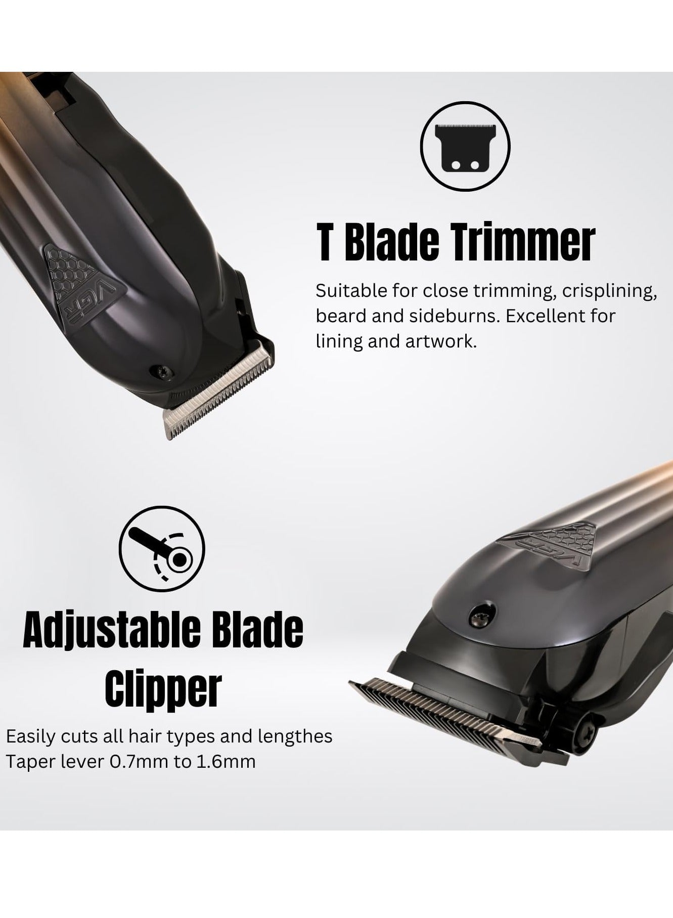 VGR V-646 Professional Hair Clipper Corded & Cordless with LED Display & Turbo Mode Function | Runtime: 200 min Trimmer for Men