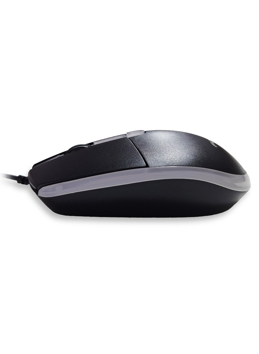 Forev Crossfire FV-133 Computer and Laptop Mouse with RGB Gaming Arc, Gaming Chipset, 1.5m USB Cable, 30 Million Read Button Life, Ergonomic Design for Home and Office Use, Reflective Cable/Black