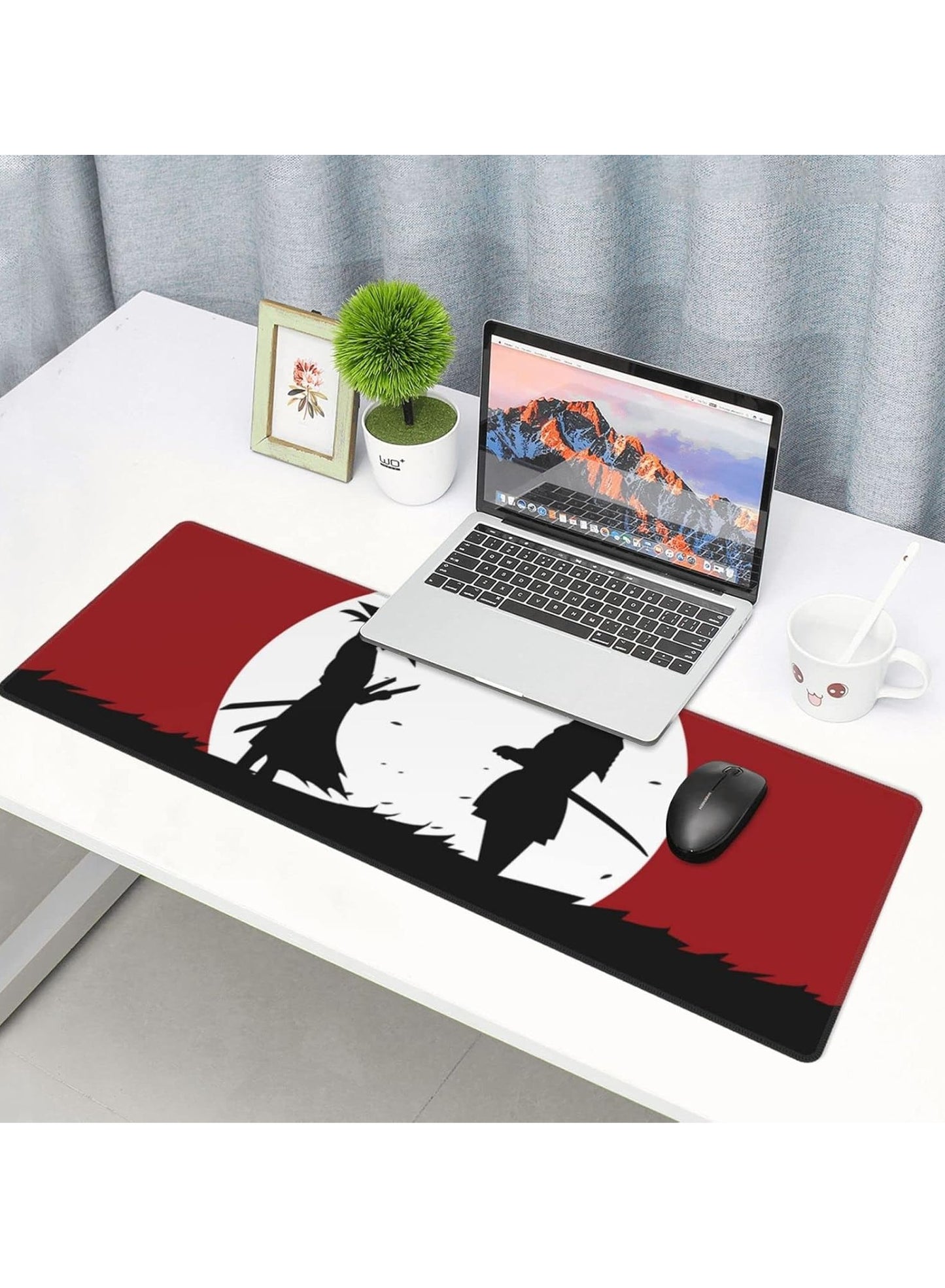 Japanese Samurai Battle Gaming Mouse Pad Large XL Desk Mat Long Extended Pads Big Mousepad for Home Office Decor Accessories ( 80x30x2mm )