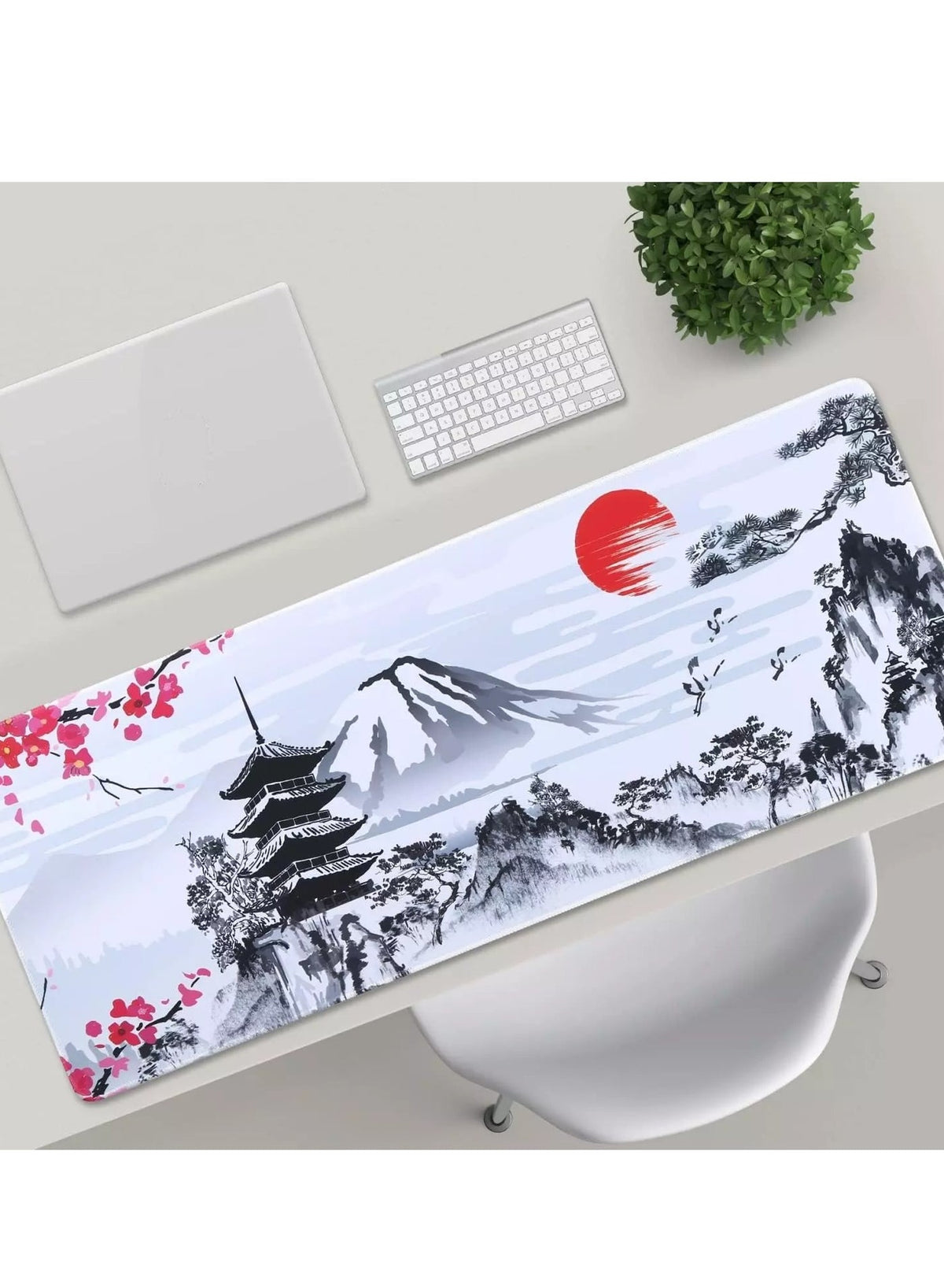 Large Japanese Cherry Blossom Mouse Pad with Non-Slip Base, 30cm x 70cm x 2mm to any workspace, whether it's for gaming,