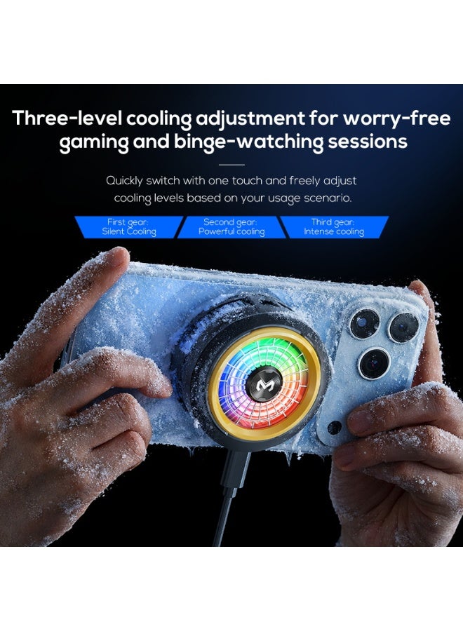 CX20 Magnetic Phone Cooler – Semiconductor Mobile Cooling Fan with 2-in-1 Magnetic & Clip-On Design, Fast Ice Cooling, P