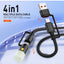 65W Fast Charging Power Delivery Cable With USB-A And USB-C To USB-C Connectors LED Indicator High-Speed Data Transfer B