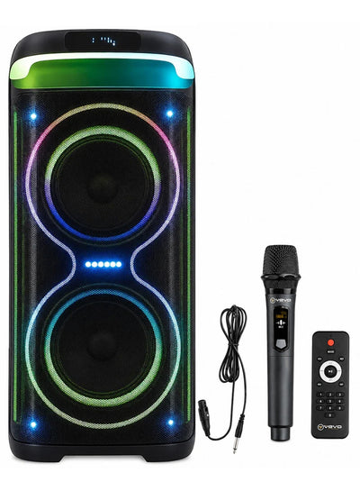 V-2875 Portable Bluetooth Speaker, Double 8-Inch Wireless Party Speaker with Powerful Bass, Rechargeable Karaoke Speaker