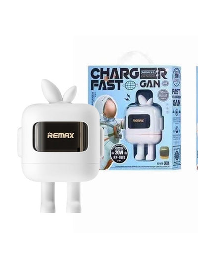 Mini Fast Charger 20W with Cute Protective Cover , Type-C PD & QC Support, GaN Technology, Safe Overvoltage Protection, 
