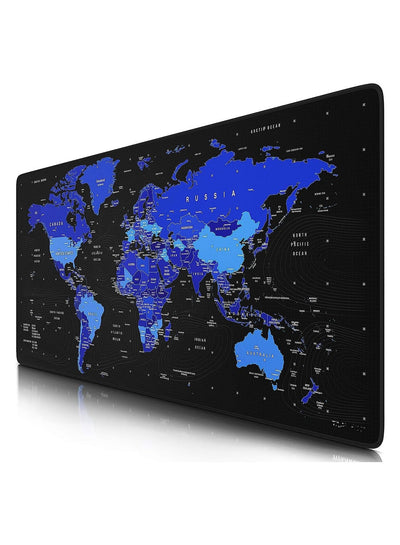 BLUE World Map Gaming Mouse Pad – 70 X 30 cm – Anti Slip Base – Speed Edition