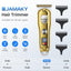 JAMAKY Italy High Performance Beard & Mustache Trimmer for Men with Italian technology - Cordless and Powerful Neck & Hair Trimmer, Stainless Steel Blades with 4 Combs, 100 Min Runtime, Ideal for Barbers & Travel