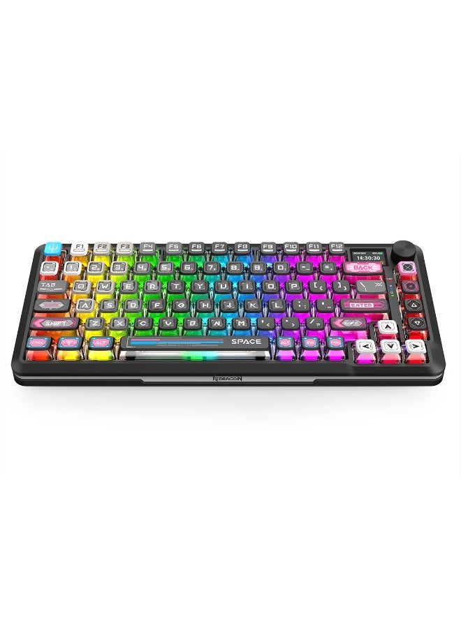 Wireless Mechanical Keyboard K708MC RGB FLEKACT Pro 82 Keys 75% Gasket Mounted RGB Backlit, with LCD Screen, Gasket Moun