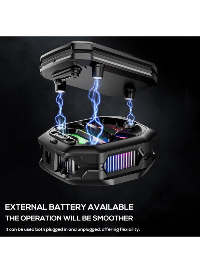 CX14 Magnetic Phone Cooler with Rechargeable Battery – Semiconductor Mobile Cooling Fan, 2-in-1 Magnetic & Clip-On Ice C