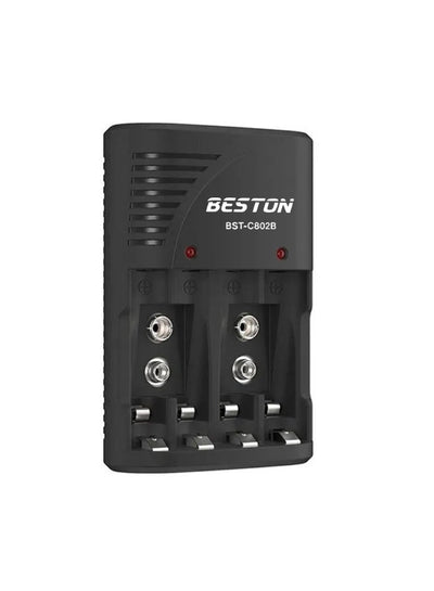 شاحن بطاريات BESTON C-802 حماية ذكية أسود
