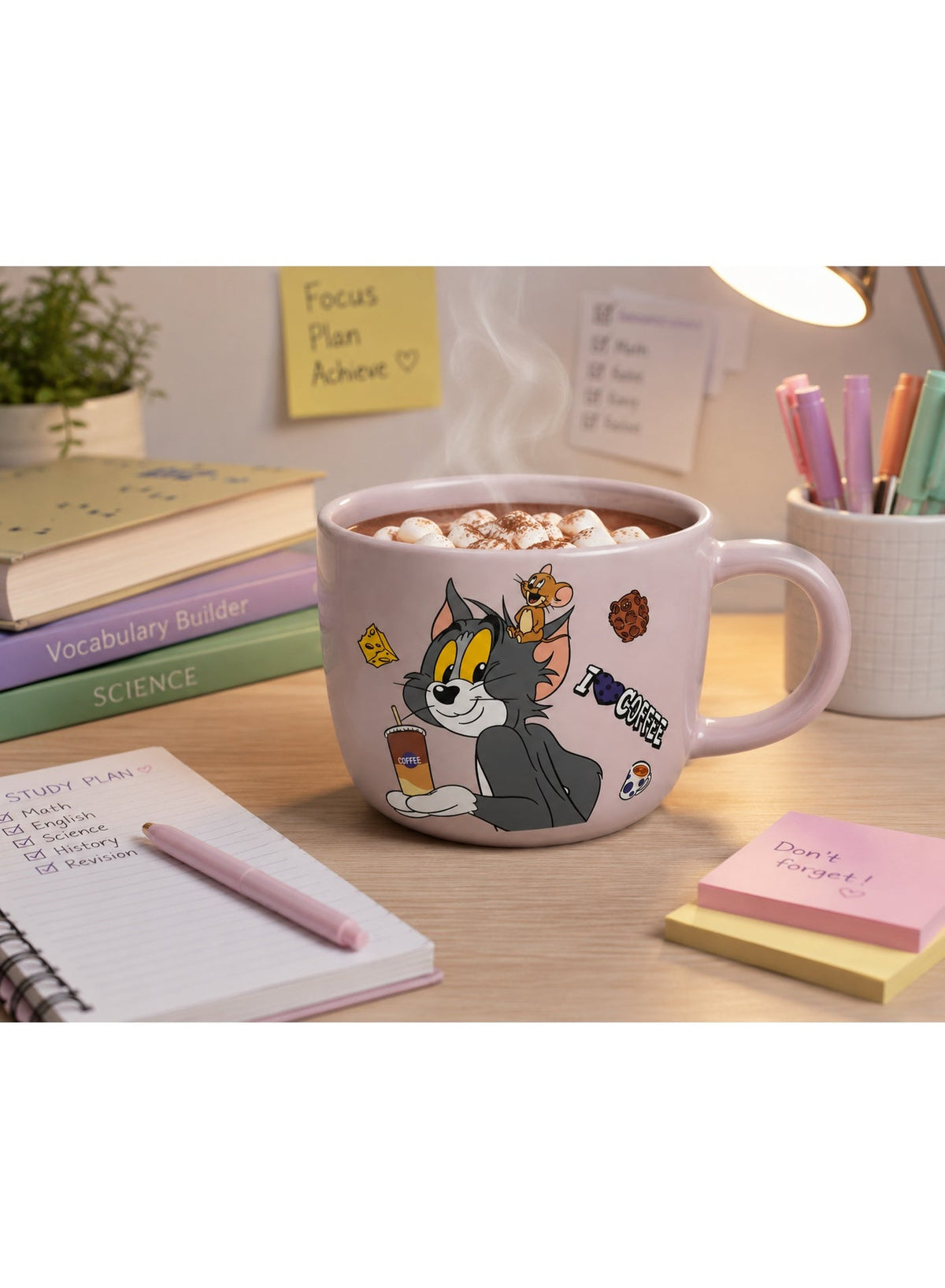 Large Capacity Ceramic Coffee Mug with Cartoon Character Design, Cute Ceramic Tea Cup for Hot & Cold Drinks, Milk Mug, L