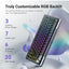 K708 Mechanical Keyboard , Tri-Modes Gaming Keyboard BT/2.4G/USB-C, Macro Programmable Mechanical Gaming Keyboard,LCD Sc
