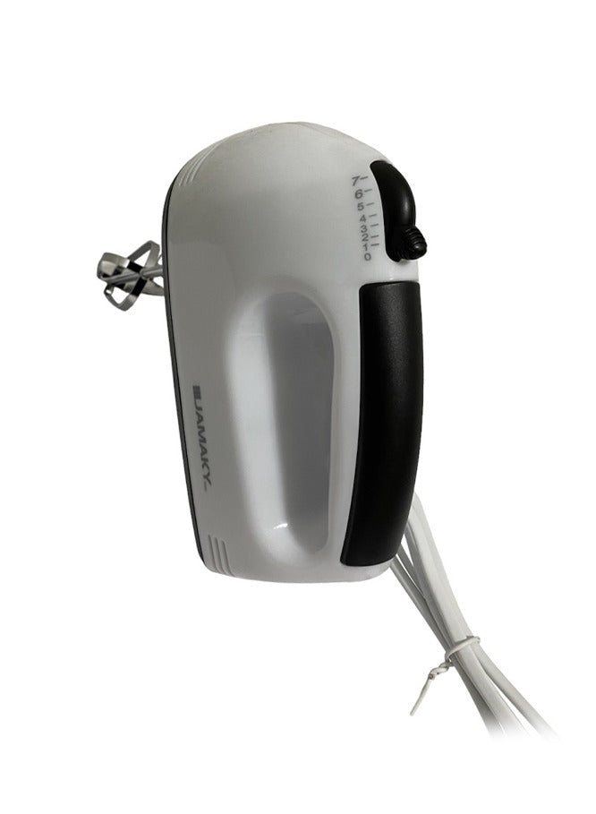 JAMAKY Italy 300W Italian Technology Hand Mixer - JMK6003 - 220-240V ~ 50/60Hz 300W 7-Speed Control More Through Mixing and Heavy Duty Mixing Performance, White