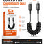 CL-156 30W PD Coiled USB-C to Lightning Fast Charging & Data Cable, 1.2M Retractable Spiral Cord, Aluminum Alloy Connect