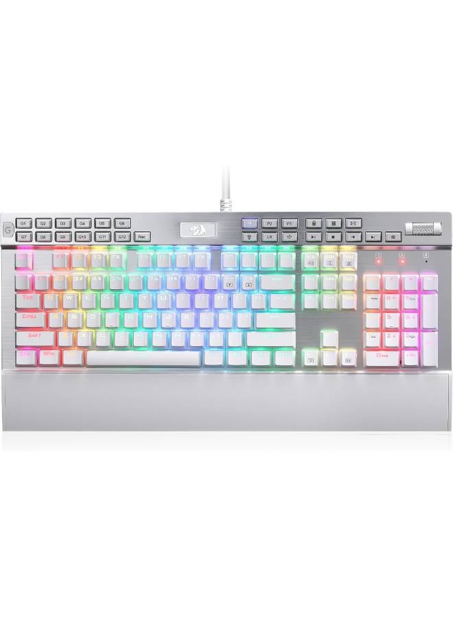كيبورد جيمنج Redragon K550-1 ميكانيكال بمفاتيح بنية أبيض