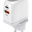 A2522C Super Fast Wall Charger 30W with Dual Ports (USB + Type-C), PD & QC 3.0 Quick Charge Technology, LED Power Displa