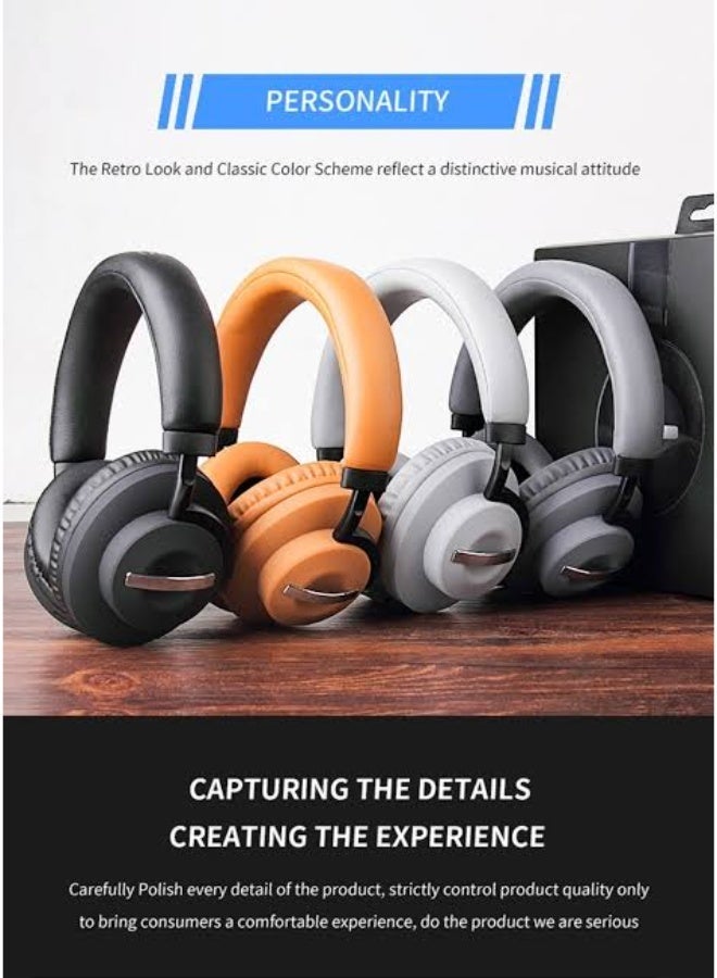 SD-1006 Wireless Bluetooth 5.1 Over-Ear Stereo Headphones with 40mm Dynamic Drivers, TF Card Slot, Built-In Microphone, 