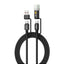 65W Fast Charging Power Delivery Cable With USB-A And USB-C To USB-C Connectors LED Indicator High-Speed Data Transfer B