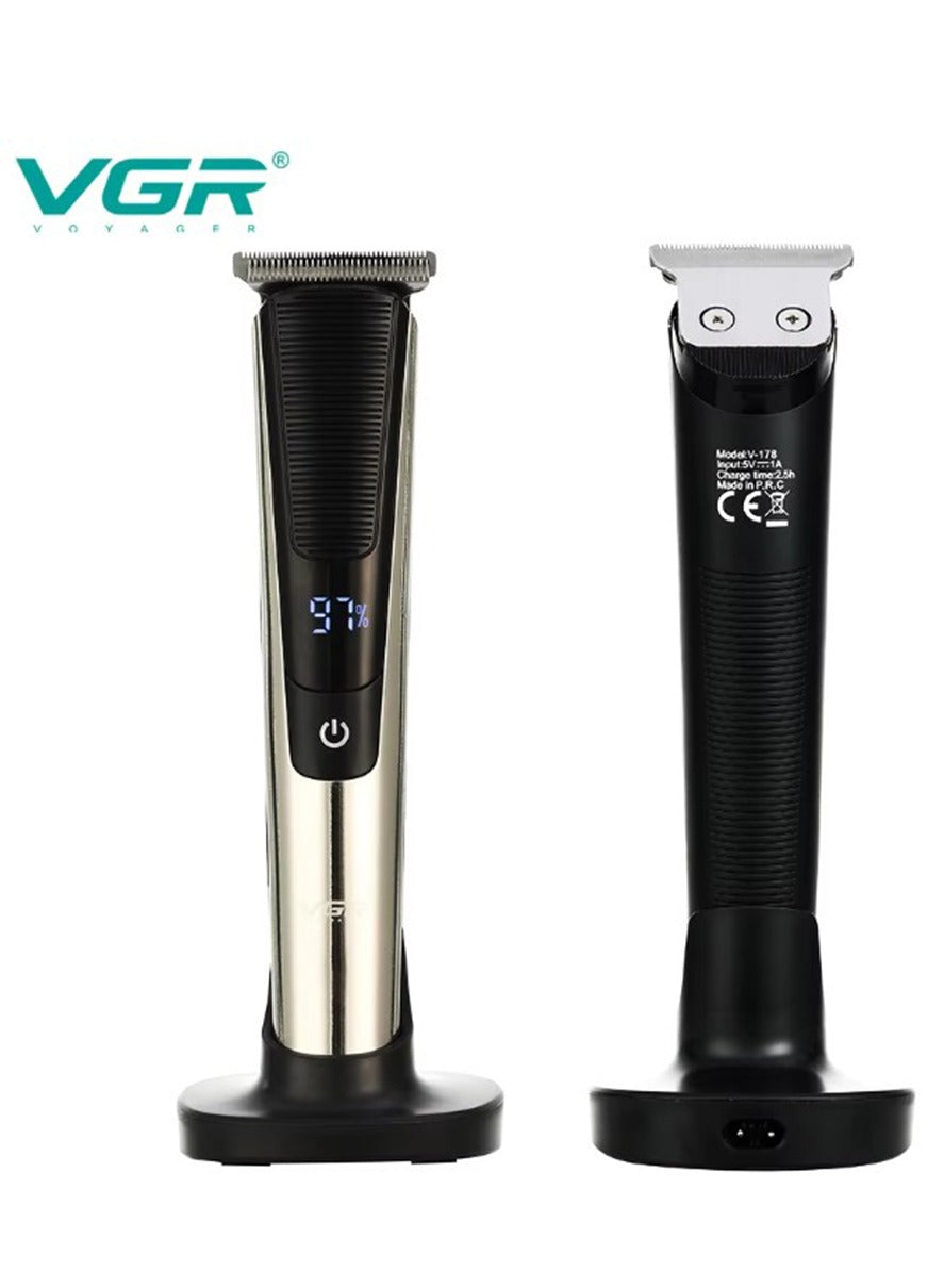 VGR Professional USB Rechargeable V-178 ,LED Display , Oil Bottle , Home Functional Reciprocating Shaver, Cleaning brush, Protection cap, USB charging cable