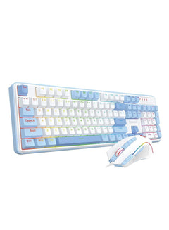 Redragon S139 Gaming Combo Mechanical Keyboard Red Switches and Mouse White/Blue