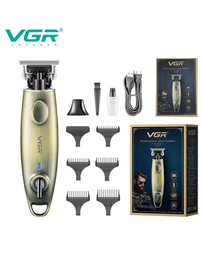 VGR Professional USB Rechargeable V-978 ,LED Display , Lubiricating Oil , Home Functional Reciprocating Shaver, Cleaning brush, Protection cap, USB charging cable, 5pc guide comb , 180 Minutes Operating Time