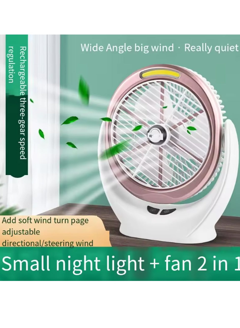 Portable Mini Desktop Fan Usb Rechargeable led lights Camping Handheld desktop low noise cooling