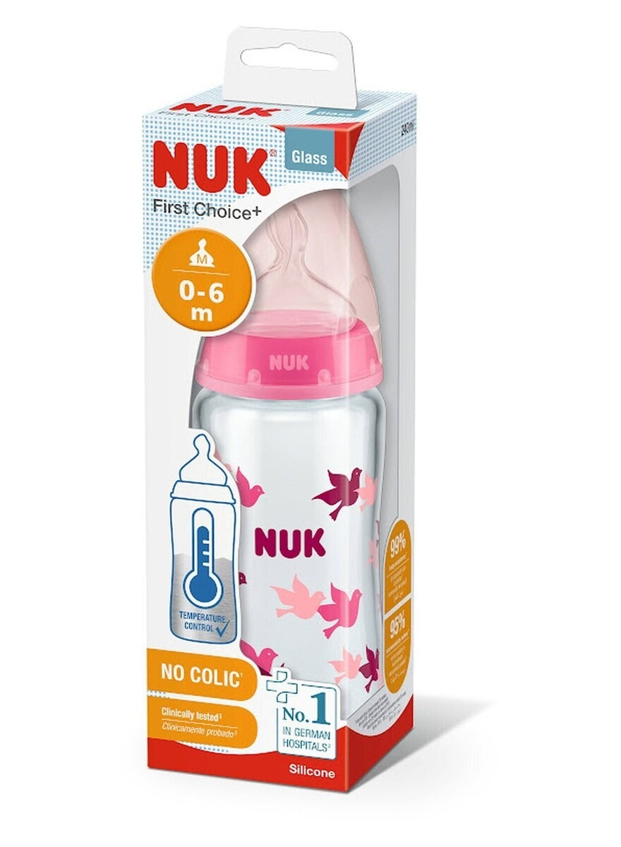 NUK Classic glass bottle 240ml – silicone 0-6M