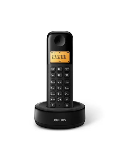 Cordless Phone D1601B - Non Slip Grip  (Black Color)