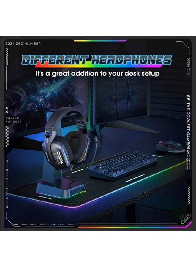 X12 Gaming Headset with RGB Lighting, Noise Isolating Microphone, and Volume Control , Wired Headset with Modern Design 